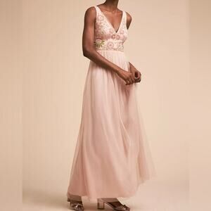Anthropologie BHLDN x Adrianna Papell Hibiscus Dress